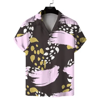 Домашняя одежда обычного покроя, повседневная гавайская рубашка с коротким рукавом для мужчин, мужские рубашки, Модные футболки в стиле хип-хоп, Карман