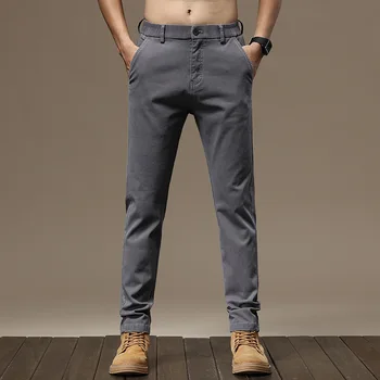 Printemps automne nouveaux pantalons décontractés élastiques pour hommes version coréenne Flex Trend Slim Small foot pants