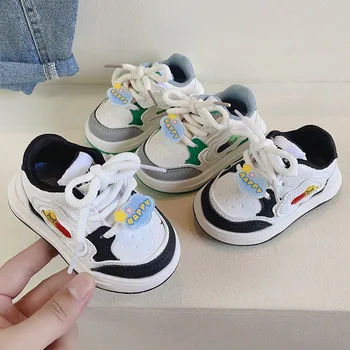 Для девочек и малышей 2023 года, новая детская повседневная обувь Four Seasons на мягкой подошве для мужчин и женщин в корейском стиле Baotou Board Shoes