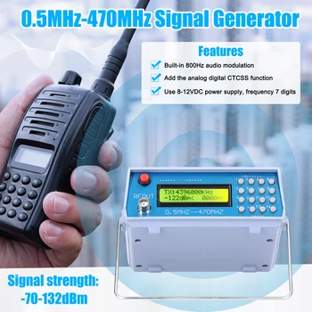 0,5 МГц-470 МГц Электрическая Мощность RF Функция Цифровой Генератор Сигналов Измеритель для FM-радио Walkie-talkie Debug CTCSS Singal Output