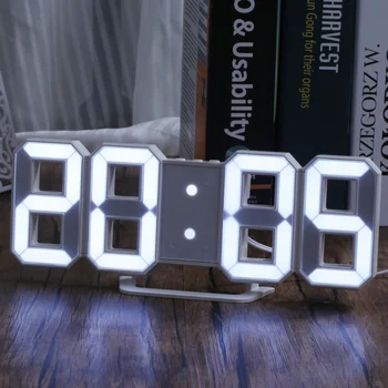 3D светодиодные цифровые часы настенные со светящимся ночным режимом, регулируемые электронные настольные часы, настенные часы для украшения гостиной, светодиодные часы