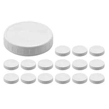 16 упаковок крышек для банок с широким горлышком, пластиковые крышки для консервных банок, герметичная поверхность, устойчивая к царапинам.