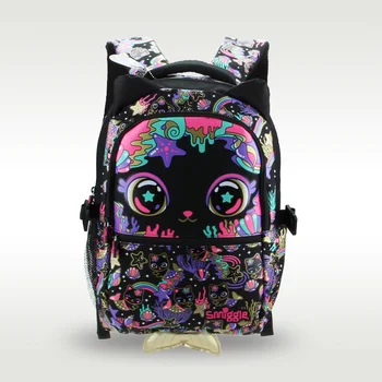 Австралийский оригинальный детский школьный рюкзак Smiggle, хит продаж, женский милый высококачественный рюкзак black cat 16 дюймов