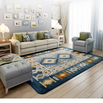 Средиземноморский ковер Гостиная Большой площади, синий стол, чистка ковров, ковровое покрытие, прикроватное одеяло, бытовая техника