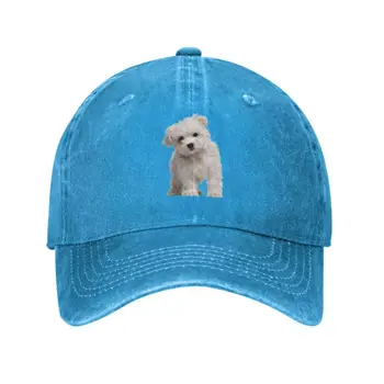 Изготовленная на заказ хлопчатобумажная бейсболка для мальтийской собаки, уличная Женская Мужская регулируемая шляпа для папы, летняя
