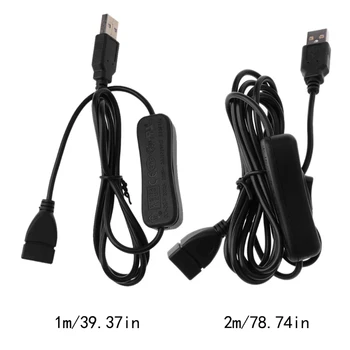 USB-удлинитель от мужчины к женщине с переключателем включения-выключения для зарядного устройства для линии передачи данных ПК