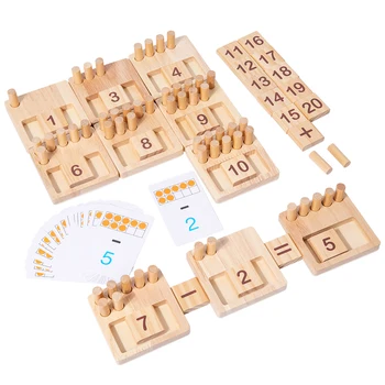 Детская деревянная сенсорная математическая доска Монтессори, палочка для подсчета совпадающих числовых блоков, дошкольное обучение, развивающие игрушки для малышей
