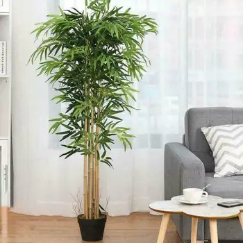 12шт Современное имитационное бамбуковое привлекательное искусственное растение, яркое искусственное растение на открытом воздухе, сделанное своими руками