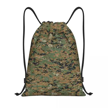 Изготовленные на заказ Marpat Military Армейские камуфляжные сумки на шнурке для покупок, рюкзаки для йоги, Мужские и женские Лесные камуфляжные спортивные сумки для спортзала