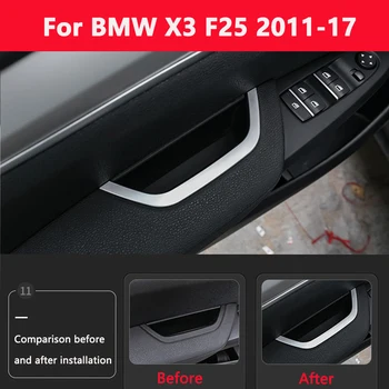 Интерьер автомобиля Дверная ручка главного привода Коробка для хранения Декоративная Накладка для BMW X3 F25 2011-2017 LHD Аксессуары для Стайлинга автомобилей