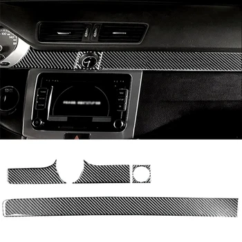 Для Volkswagen CC 2012-2018 Мягкая накладка на приборную панель центральной консоли из углеродного волокна, отделка, наклейки, детали