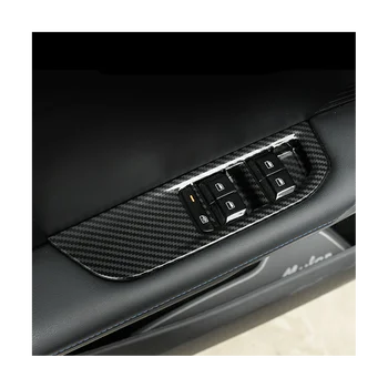 Для MG 4 MG4 EV Mulan 2023, автомобильный стеклоподъемник, Переключатель подъема, Отделка панели, Аксессуары для украшения - ABS, Углеродное волокно