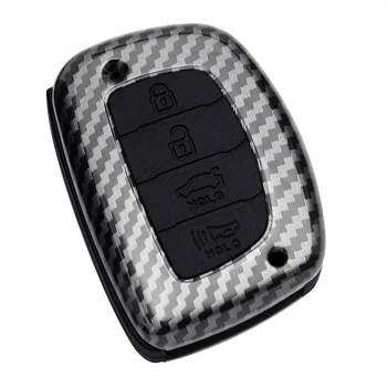 Чехол для ключей от автомобиля с рисунком из углеродного волокна ABS для Hyundai Elantra Sonata Tucson i40 2015-2018, Аксессуары для автоматической защиты ключей