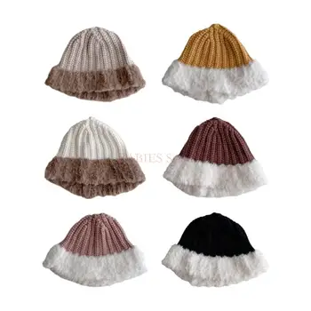 C9GB 2023 Вязаная шапка Мягкая Детская Шапочка-капор Зимняя Теплая Шапка-Бини для малыша Новорожденный Ребенок Детская Дышащая Шапка