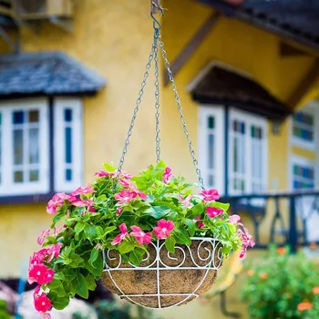 Подвесной цветочный горшок на 3 нити, сменная Садовая Подвесная корзина, запасные металлические цепи, вешалка для украшения сада