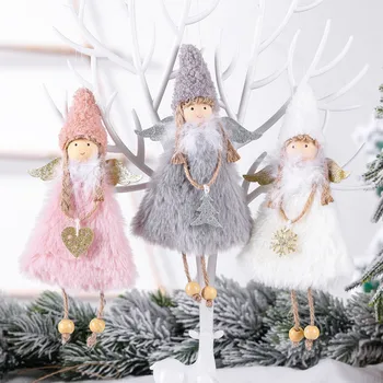 Подвеска в виде рождественской елки, плюшевая девочка-ангел, мягкая кукла, Рождественские украшения для дома Noel Natal Navidad Decor 2023 Home Decor