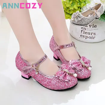 Детская кожаная обувь для девочек, Лето 2023, Новый стиль, удобная простота, танцевальная обувь принцессы с бабочкой, Повседневная обувь на высоком каблуке