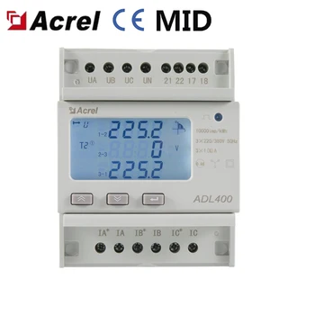 Трехфазный счетчик энергии Acrel ADL400 с RS485 и Modbus RTU, точность 0,5 класса, совместимость с CT