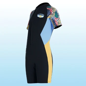 Детская неопреновая одежда для дайвинга, непромокаемый купальник для подводного плавания, серфинга, Эластичное снаряжение для водных видов спорта с коротким рукавом, защищающее от царапин.