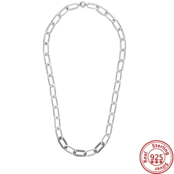 Для модных элегантных женщин подойдут изысканные ювелирные изделия Оригинальный шарм DIY Изготовление аутентичного ожерелья из стерлингового серебра 925 пробы бренда ME Link Chain