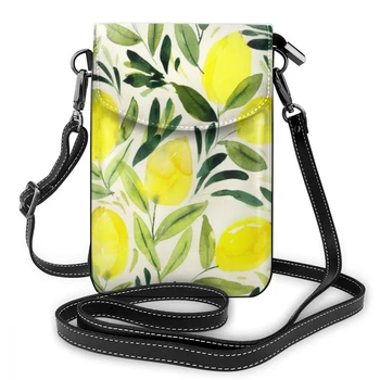Лимонная сумка через плечо, лимонная кожаная сумка для покупок, высококачественные женские сумки, Тонкая женская студенческая сумочка с модным рисунком.