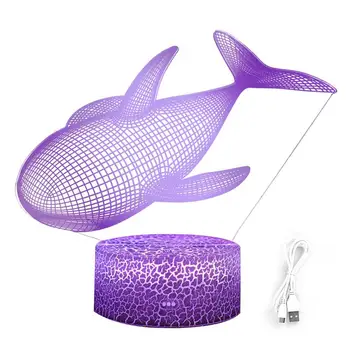 Настольная лампа Whale 3D, Компактная и портативная, Защита окружающей среды, Креативный дизайн 3D, Подарки для декора детской комнаты, Ночник