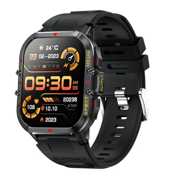 Мужские смарт-часы T21 Bluetooth Call SOS, голосовой ассистент, 1,96-дюймовый монитор сердечного ритма, умные часы для занятий фитнесом и спортом на открытом воздухе