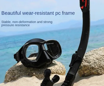 Дыхательная трубка Alldry с силикагелем, большая оправа, очки для подводного плавания с близорукостью, Большое поле зрения, Профессиональные очки для подводного плавания