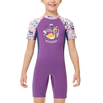 детский гидрокостюм 2,5 мм, цельный костюм для дайвинга с застежкой-молнией спереди, костюм для серфинга