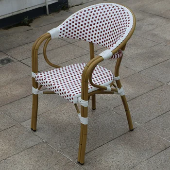 Персонализированная Креативная мебель Уличный стол и стул Сетчатый стул из ротанга Смешанный французский стул Кафе Стул Teslin