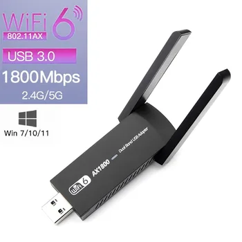 Беспроводной WiFi 6 Адаптер Wi Fi Сетевая Карта 5G AX1800 802.11ax Двойная Беспроводная Антенна 5G Wi Fi Дальнего Действия для Window 7/10/11