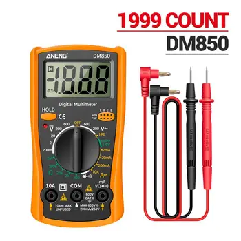 DM850 Автоматический профессиональный цифровой мультиметр 1999 отсчетов, автоматический тестер переменного/постоянного тока, Ом, Амперметр, детектор тока, инструмент