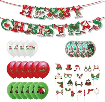 Аксессуары для рождественских вечеринок, упаковка из 40 рождественских воздушных шаров - принадлежности для вечеринок, включая реквизит для фотобудок.,