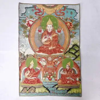 Тибет Тибетская Ткань Шелк Гелуг Чже Цонкапа Цонг-Кха-Па Тангка Тханка Фреска
