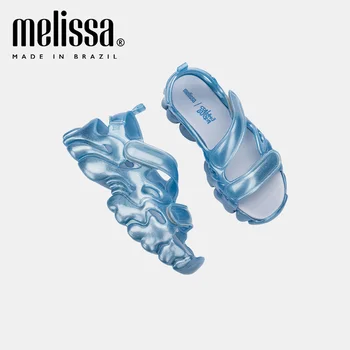 Спортивные сандалии Melissa в клетку с ремешком и пряжкой, женская повседневная обувь, пляжные нескользящие сандалии на платформе с открытым носком, плоские сандалии, женская обувь