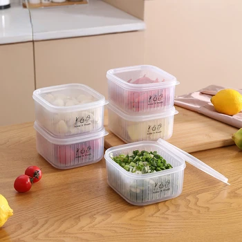 Ящик для хранения консервов в холодильнике Пластиковый ящик для хранения фруктов и овощей Прозрачный Кухонный контейнер для хранения