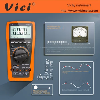 VICI VC99 3 6/7 DC AC Мультиметр С Автоматическим диапазоном Измерения Напряжения Тока Сопротивления Емкости Тестер Амперметр Вольтметр Инструменты Цифровые