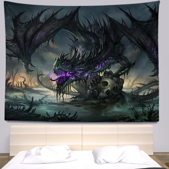 Фантастический гобелен с летающим драконом, Древнее Волшебное существо, домашняя спальня, декор для общежития, настенное одеяло с животным рисунком, ткань